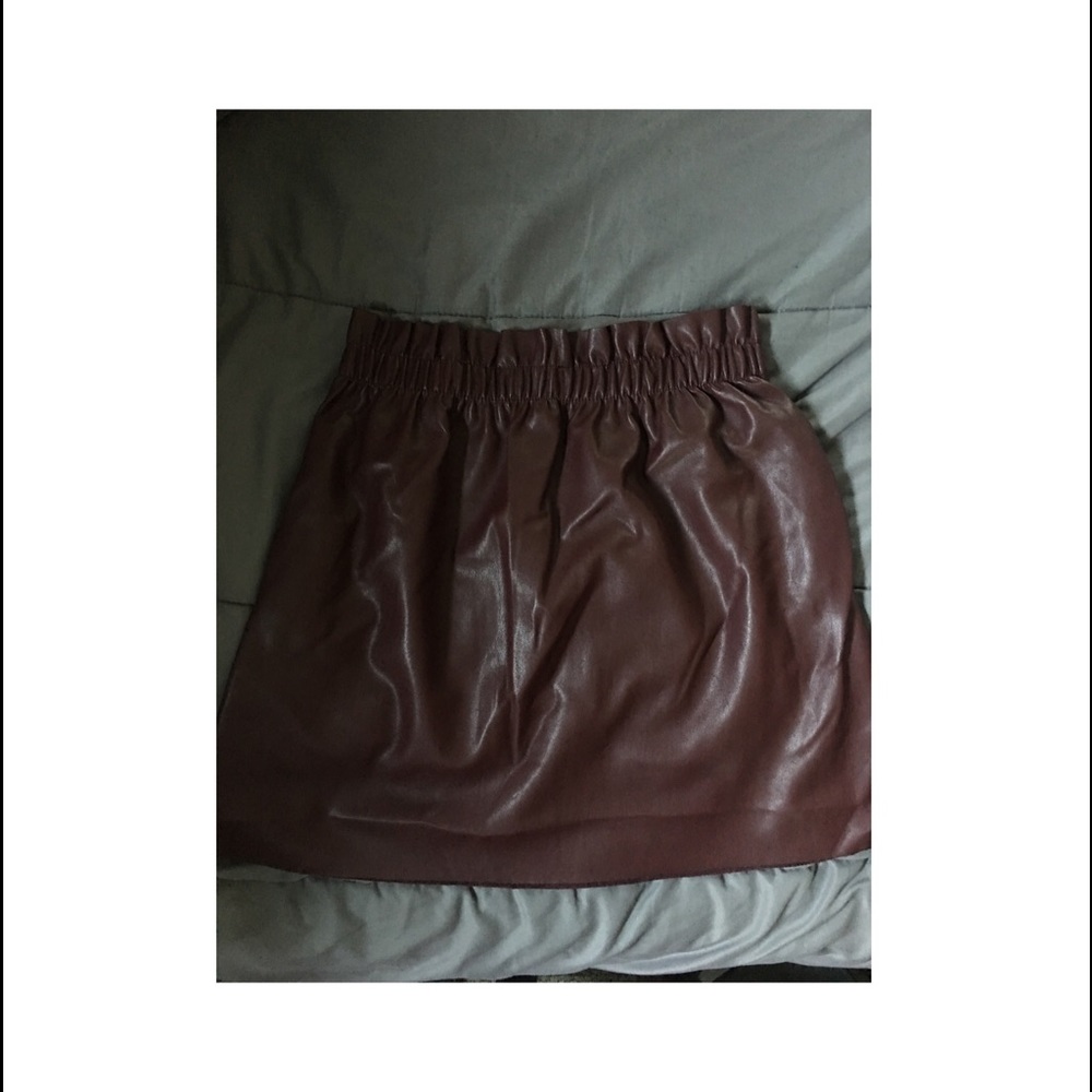 Purple leather mini-skirt